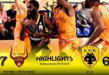 Rethymno Cretan Kings – AEK 57-66 ● Highlights ● Basket League | 3η Αγ. ● 20.10.18
